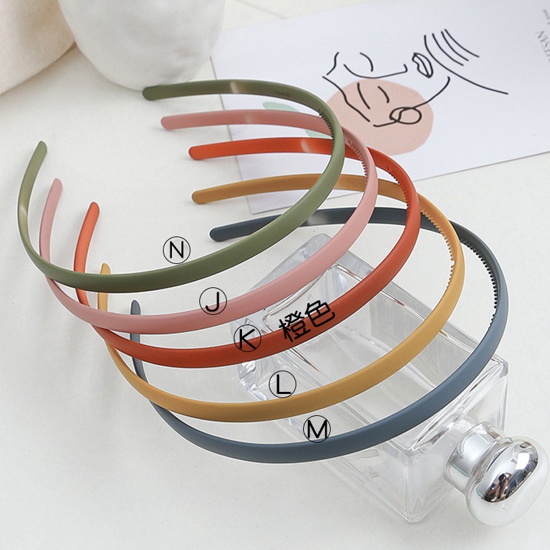 OVERFLOWS.ID Bando Korea Doff Polos Warna Pastel Ukuran Sedang Lebar Kecil 0.8 Cm 1 Cm Bandana Matte