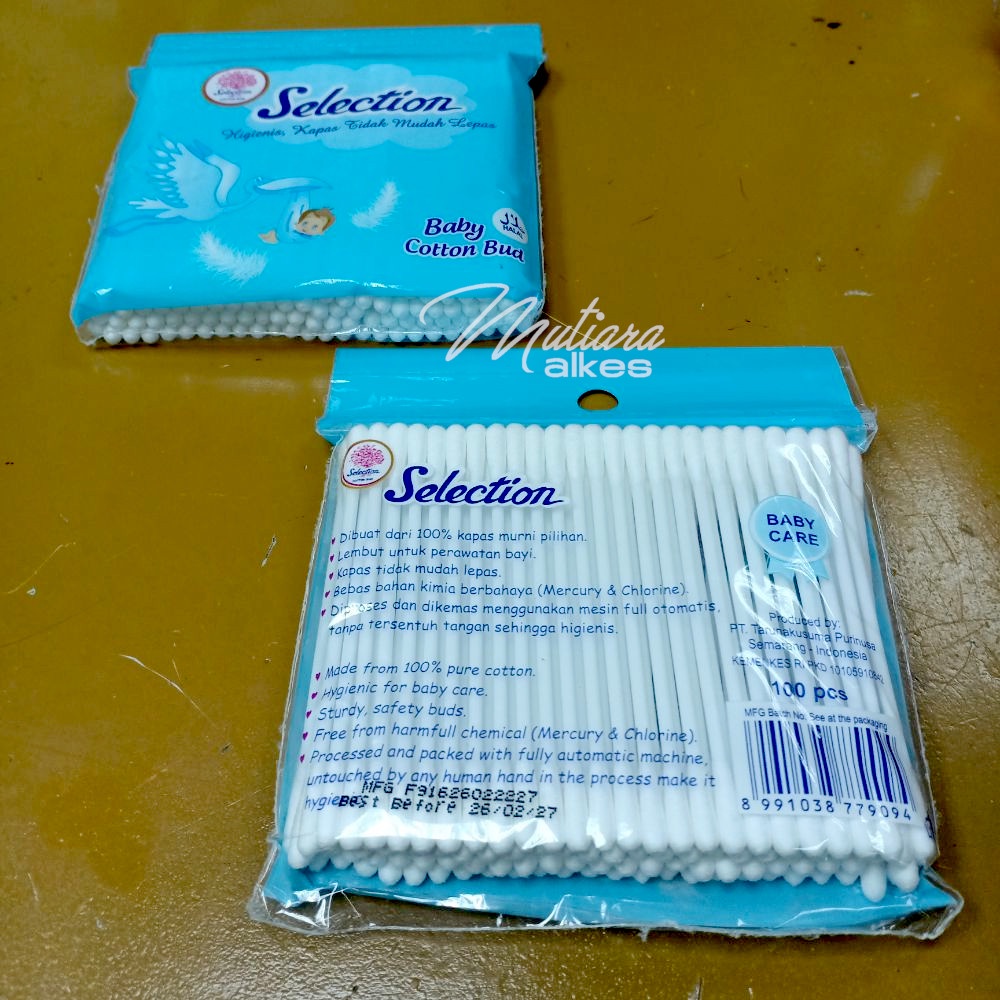 Selection Cotton Bud Isi 100pcs - Kapas Korek Kuping Bayi &amp; Dewasa