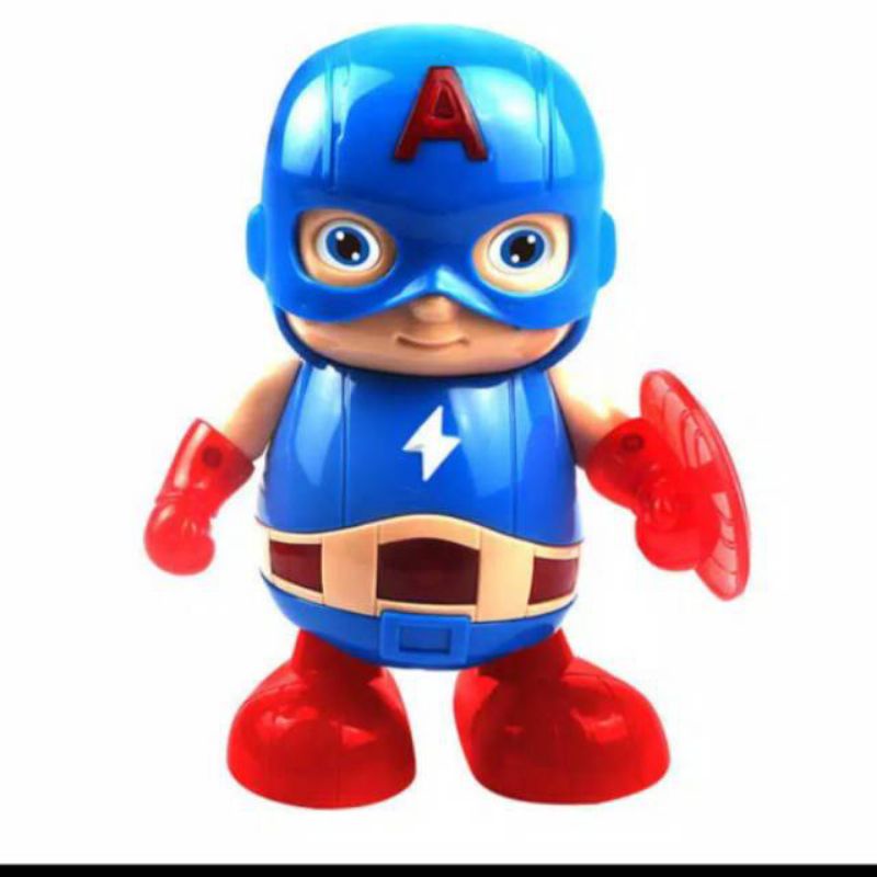 M153C Dancing Robot Captain America with LED / Pajangan Dance Hero