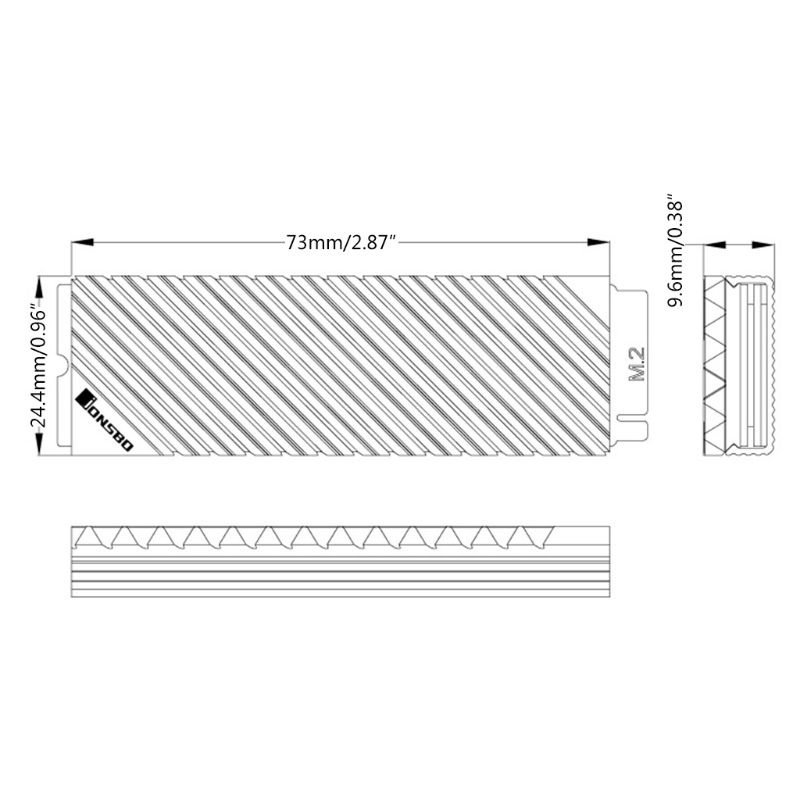 Vivi M2-3 M.2 2280 Ssd Hard Disk Heatsink Bahan Aluminum Dengan Bantalan Termal Untuk Sistem Pendingin Komputer Pc