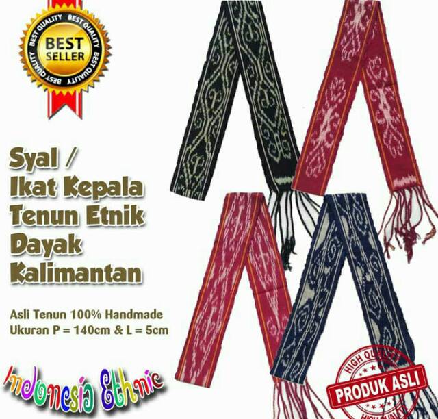 SYAL IKAT KEPALA TENUN ETNIK DAYAK KALIMANTAN MULTIFUNGSI