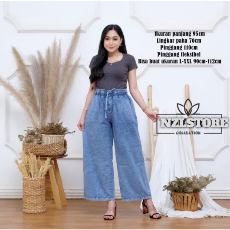 CELANA KULOT JEANS POLOS XL dan JUMBO XXXL