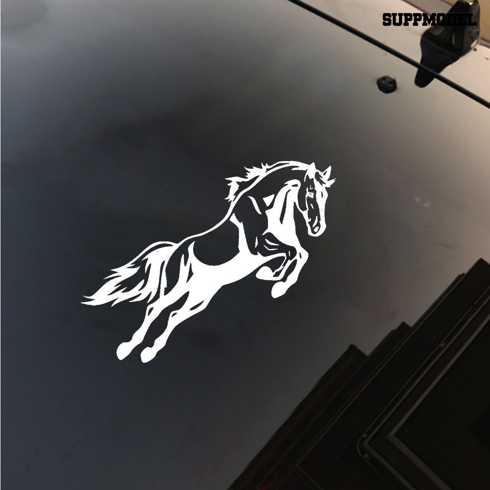 Stiker Vinyl Reflektif Motif Gambar Kuda Lompat Untuk Bumper Body Mobil