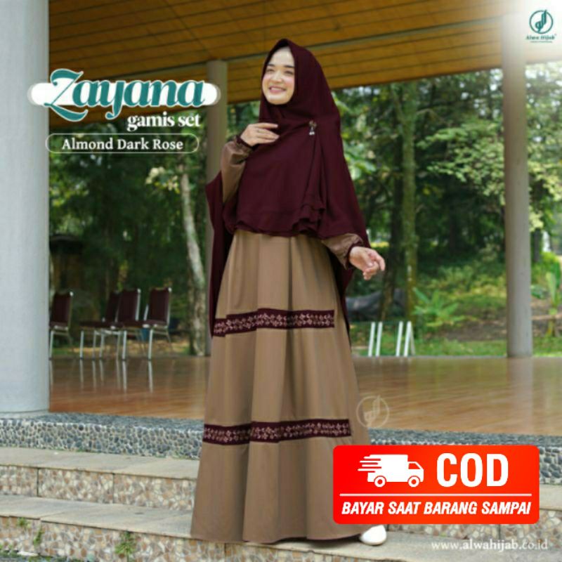 GAMIS SYARI ZAYANA 1 SET KHIMAR  || ALWA HIJAB