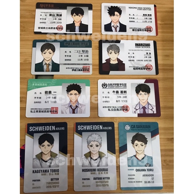 (sisa Futakuchi) id card haikyuu by rimumu sekolah dan timeskip