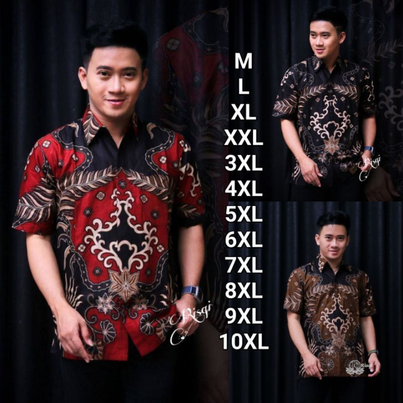 kemeja batik lengan pendek big size M L XL XXL 3XL 4XL 5XL 6XL 7XL 8XL 9XL 10XL