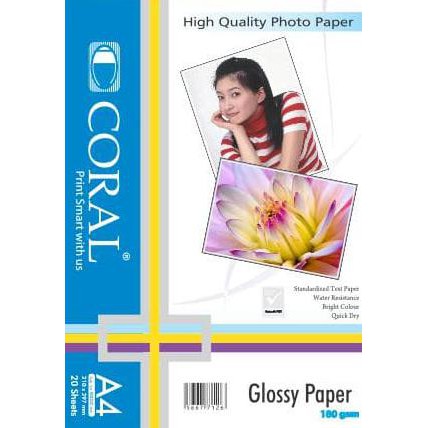 

Termurah Kertas Photo Coral Glossy A4-180 Gr (Pack=20 Sheets) Offic