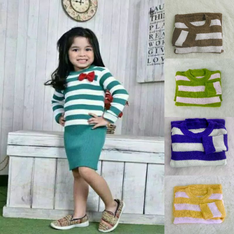 Dress Rok Blaster 2 3 4 Tahun Baju Rajut Dres Anak Perempuan