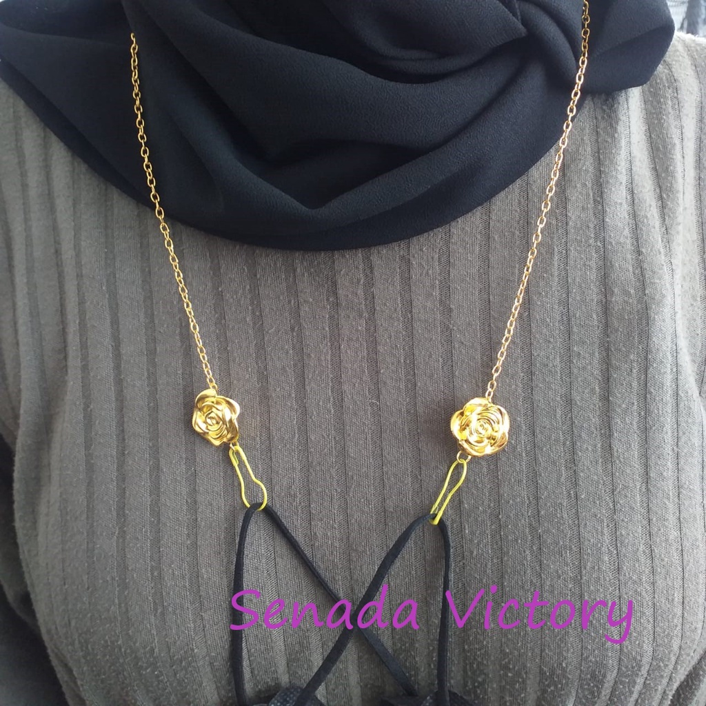 Senada Victory Kalung Masker Rantai Bunga Handmade Konektor Tali Masker