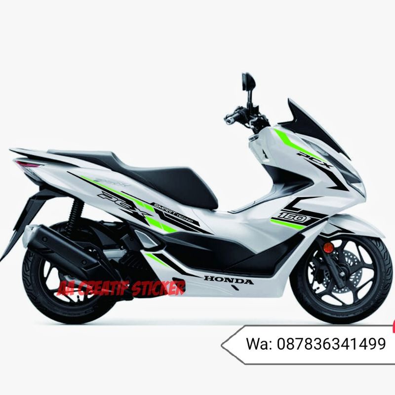 Sticker Pcx 160 Cutting Sticker Honda Pcx 160 body putih sticker Hitam -  hijau