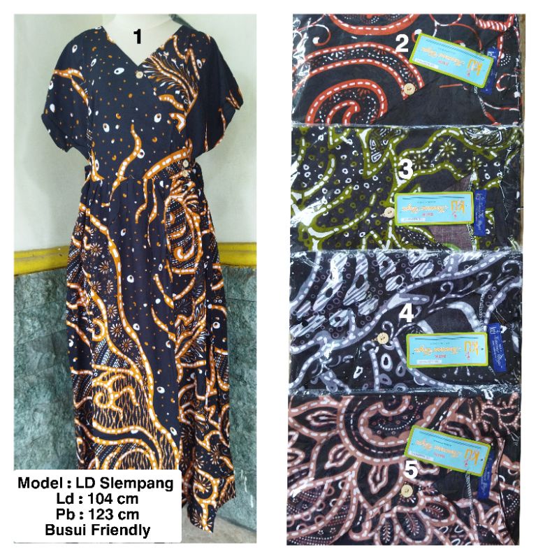 Daster Kencana Ungu Asli Londress Slempang l Kimono Long BUSUI FRIENDLY Label Biru
