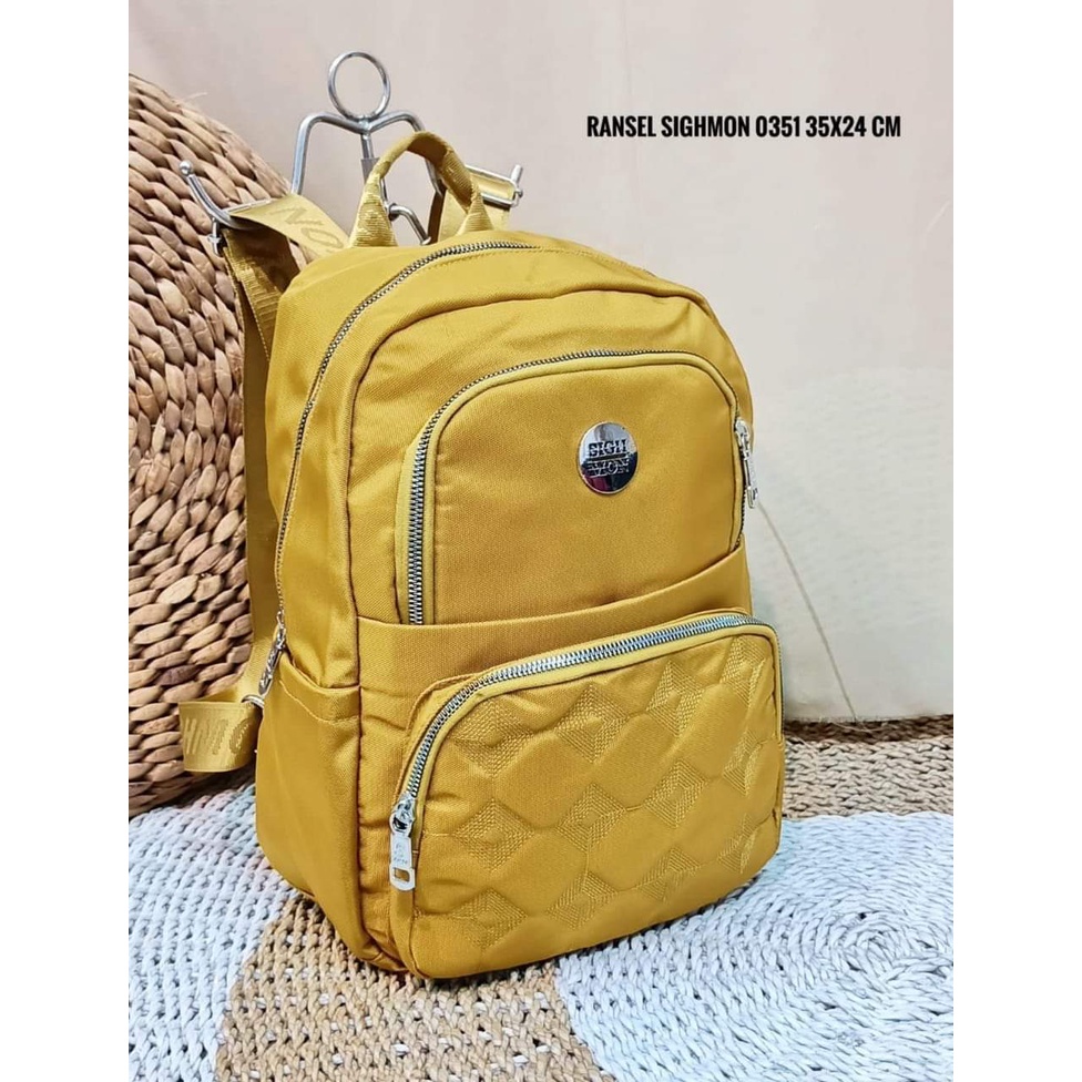 Tas Ransel Sighmon 0351 Size 36x13x26 cm bahan Kanvas. Tas Ransel Wanita Tas Sighmon ORI tas Sighmon Ransel Import Murah Berkualitas Bisa bayar ditempat.!!!!