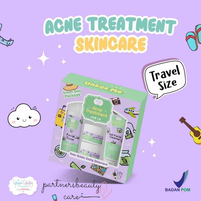 •Beauty• Paket Skincare Yeppu-Yeppu By Kiyowo Travel Size BPOM Halal Paket Skincare Acne Treatment Dan Hello Brightening Perawatan BPOM YeppuYeppu By Kiyowo Yeppu Yeppu By Kiyowo Skincare Travelsize Package-2