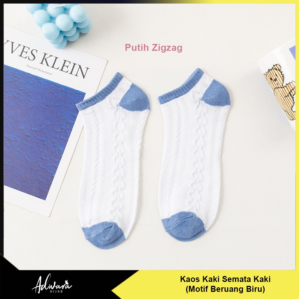 Kaos Kaki Pendek Semata Kaki Motif Bear Cute Blue / Kaos Kaki Pendek Wanita Beruang Biru