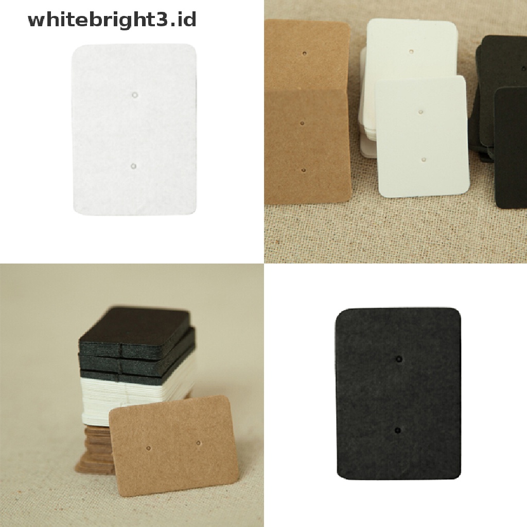 (whitebright3.id) 50pcs Kertas Kraft Gantung Anting Tusuk Untuk Display