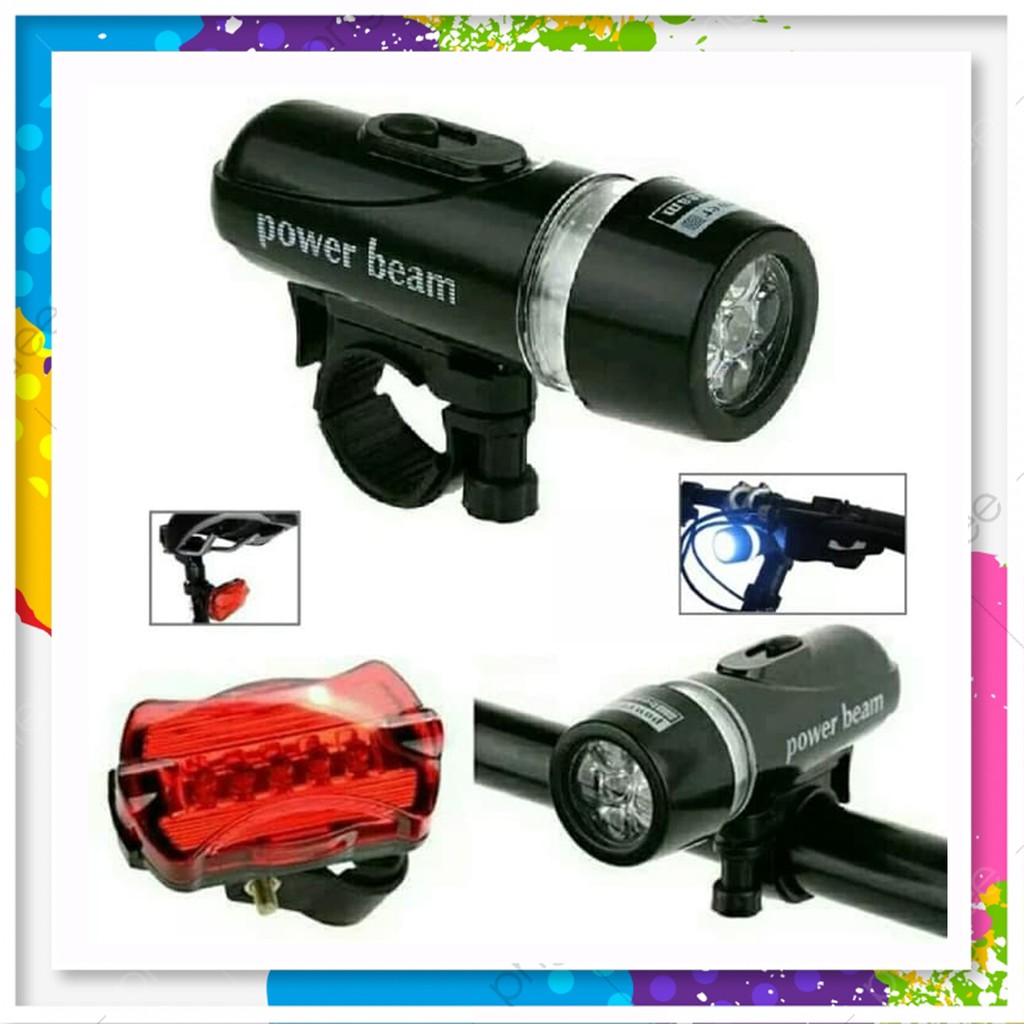 PAKET SENTER SEPEDA DEPAN BELAKANG / Lampu sepeda LED