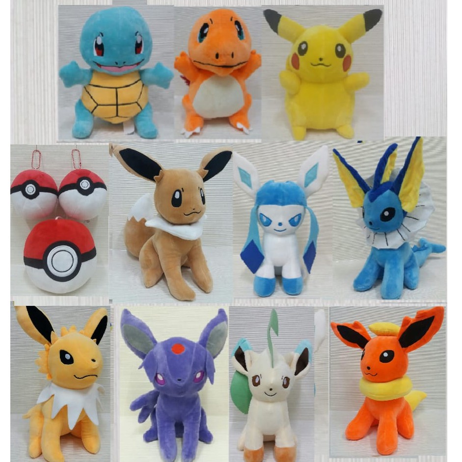 Boneka Pokemon Size 18cm/07&quot;/boneka pikachu/Boneka teman pokemon/Boneka KArakter/Boneka Go Pokemon