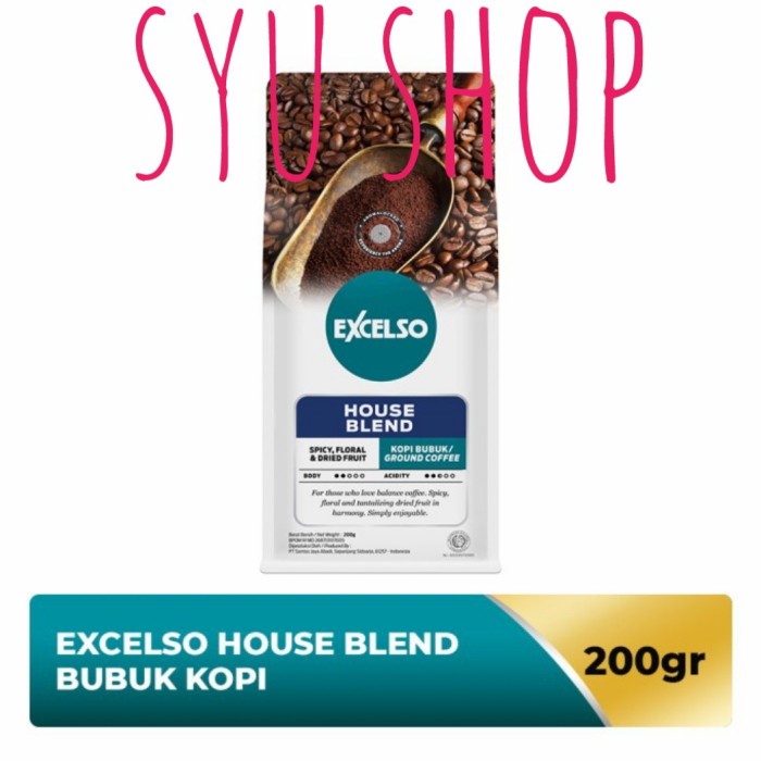 

Excelso house blend ground coffee kopi bubuk 200 gr