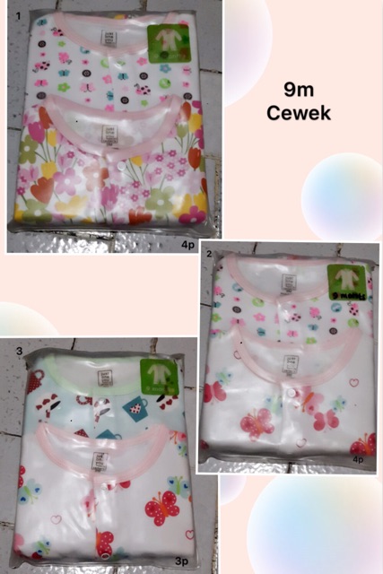 Jumper carte / romper carte / piyama bayi / baju tidur anak / sleepsuit carte isi 2