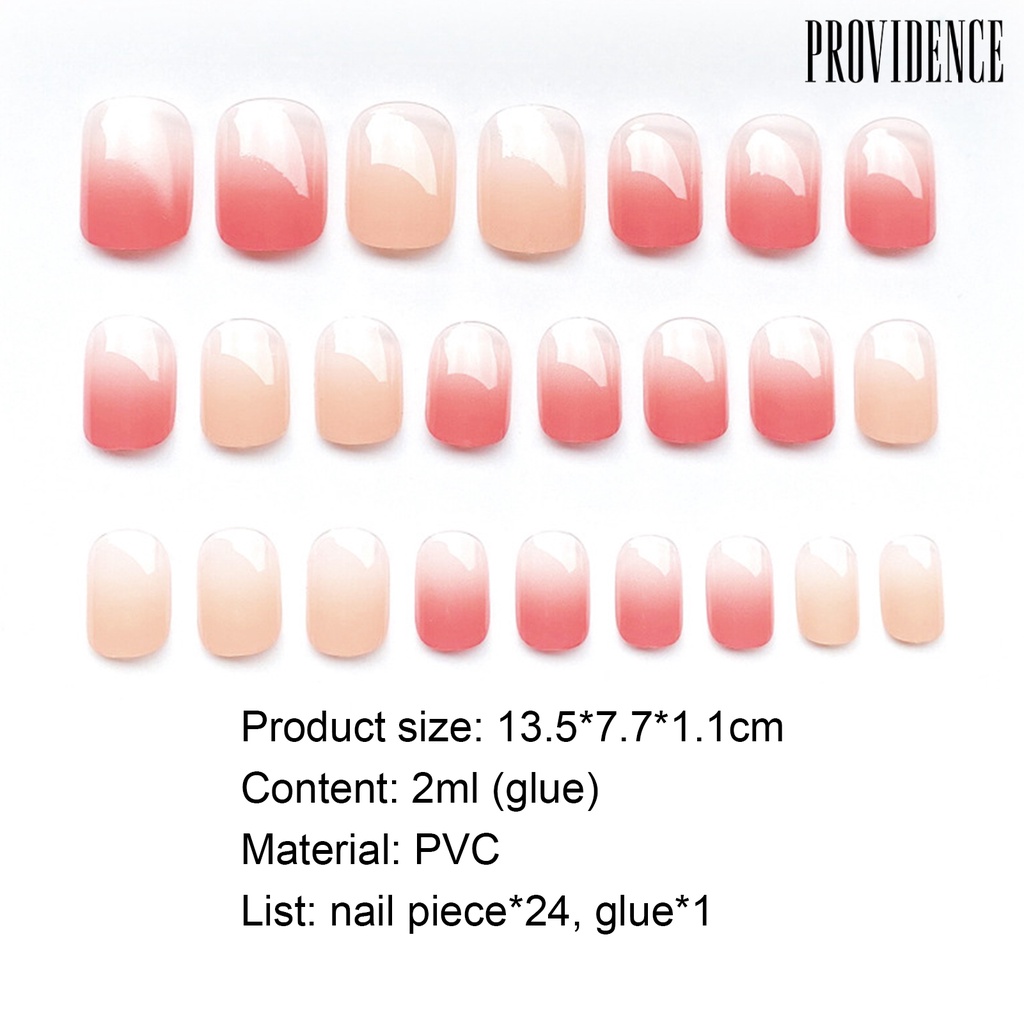 Providence 24Pcs Artificial Nail Tips Simple Operation Odorless Colorful Plain Nail Tips for DIY