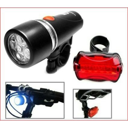 LAMPU SEPEDA 5 LED DEPAN BELAKANG / LAMPU SEPEDA SET DEPAN BELAKANG