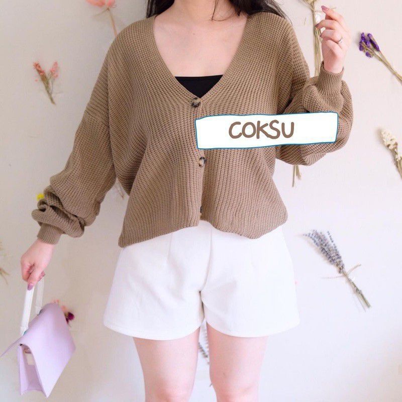 GS042 Cardigan Rajut Wanita Shabby Premium Oversize