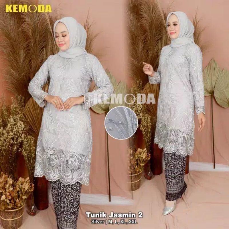 PRODUK ORIGINAL SETELAN KEBAYA TUNIK JASMIN/KEBAYA REAL PICT/KEBAYA MODERN/TULLE PREMIUM