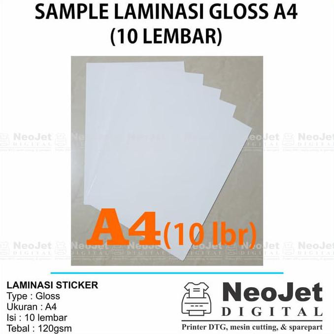 

Yang Dicari] Sample Laminasi Dingin Glossy A4 Gloss Bening Mengkilap 120 Gsm