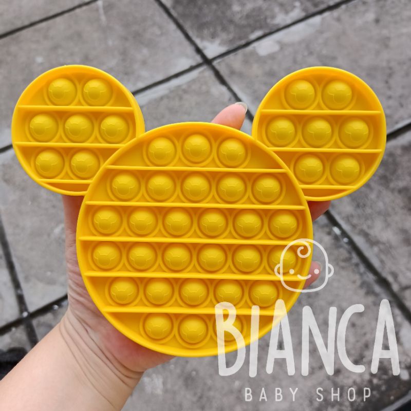 BIANCA - Mainan Anak Pop It Fidget RAINBOW Bubble Push Pop its Fidget Toys-MICKEY KUNING