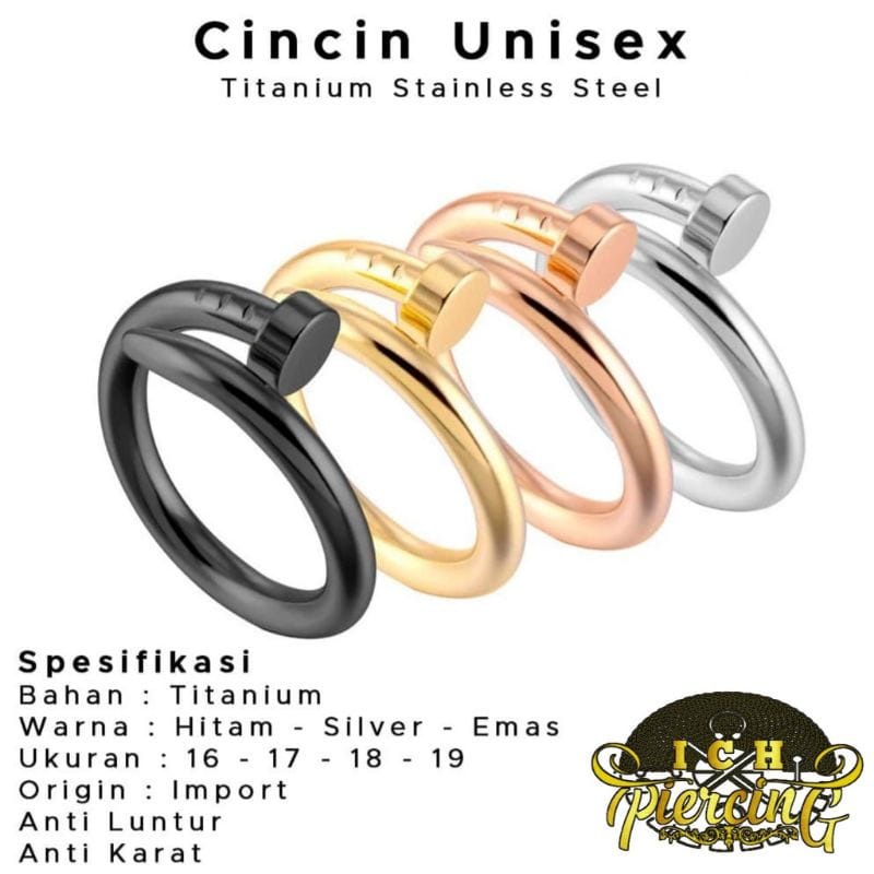 cincin titanium model paku anti karat / cincin korea terbaru