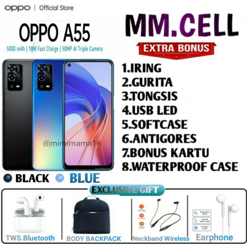 OPPO A55 RAM 4/64GB | OPPO A 55 4/128GB | OPPO A55 RAM 6/128GB GARANSI RESMI OPPO