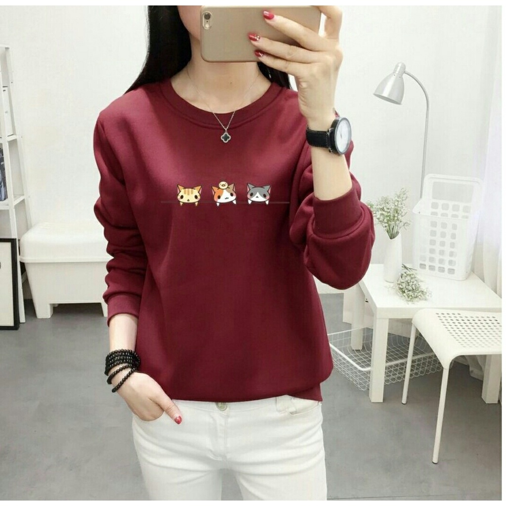 Sweater wanita korean style/ miawmiaw TOP /swetar remaja vr