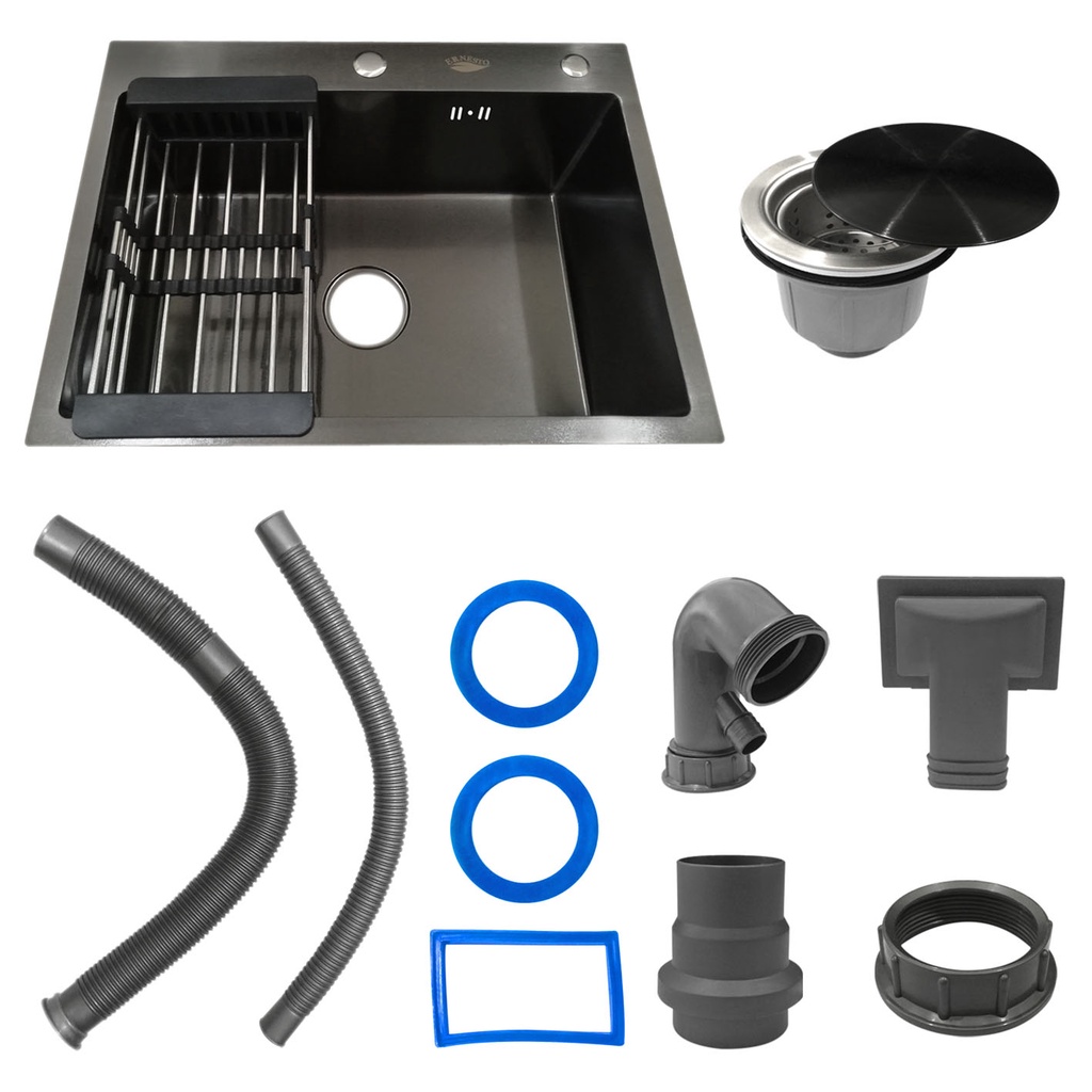 BAK CUCI PIRING ERNESTO ER 6045 NB HITAM - STAINLES STEEL