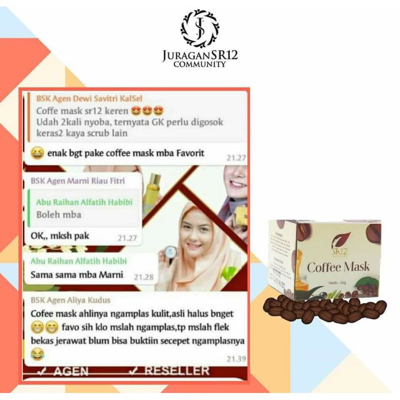 SR12 COFFEE MASK PEELING NATURAL / MASKER PEELING KOPI HERBAL