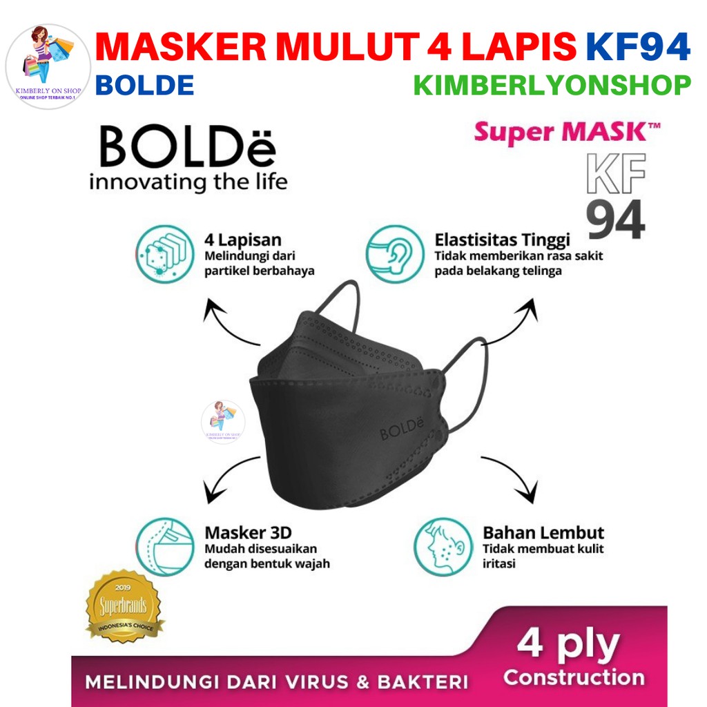 Kimberlyonshop Masker Super Mask KF94 10PCS Bolde