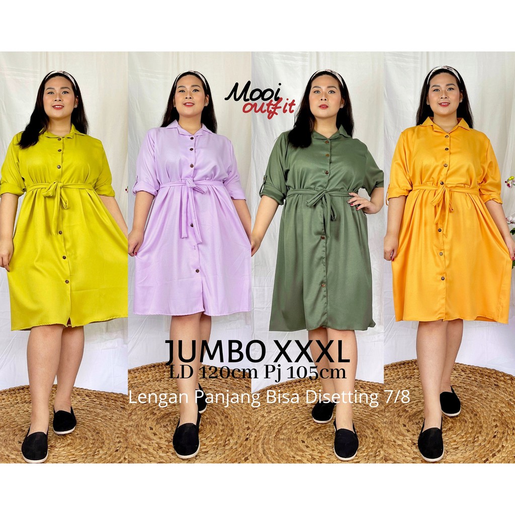 Dress Wanita Jumbo Ld 120 / Dress Kasual Jumbo /Dress Jumbo Murah Ld 120 Kekinian