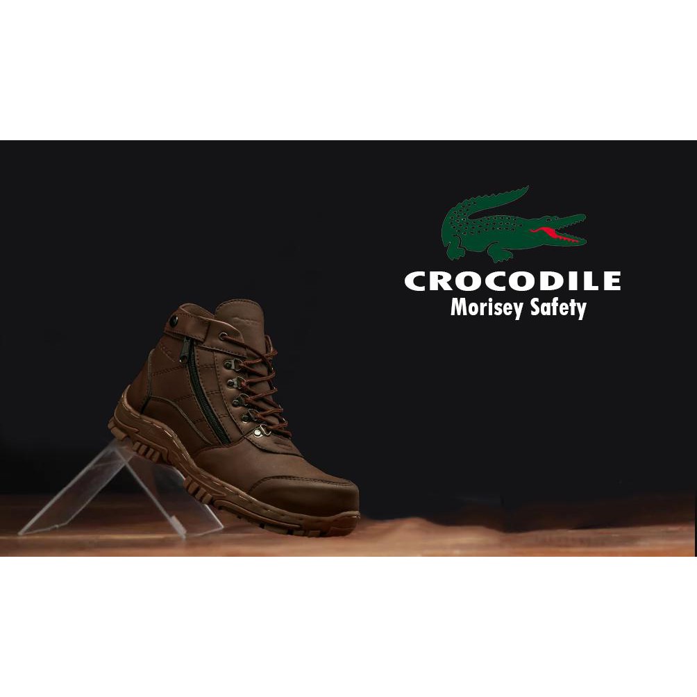 Sepatu Boots Pria Crocodile Morisey Safety / Ujung Besi TERMURAH