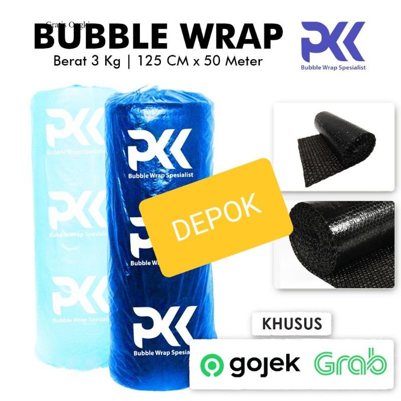 

Buble Wrap 125cm x 50 Meter hitam bening Depok Murah