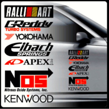 Stiker Mobil Sponsor Racing Ralliart Yokohama Kenwood  Sticker Car Sponsor