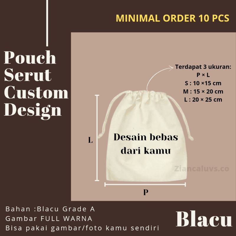 [MINIMAL ORDER 10 PCS] Pouch Serut Custom Blacu