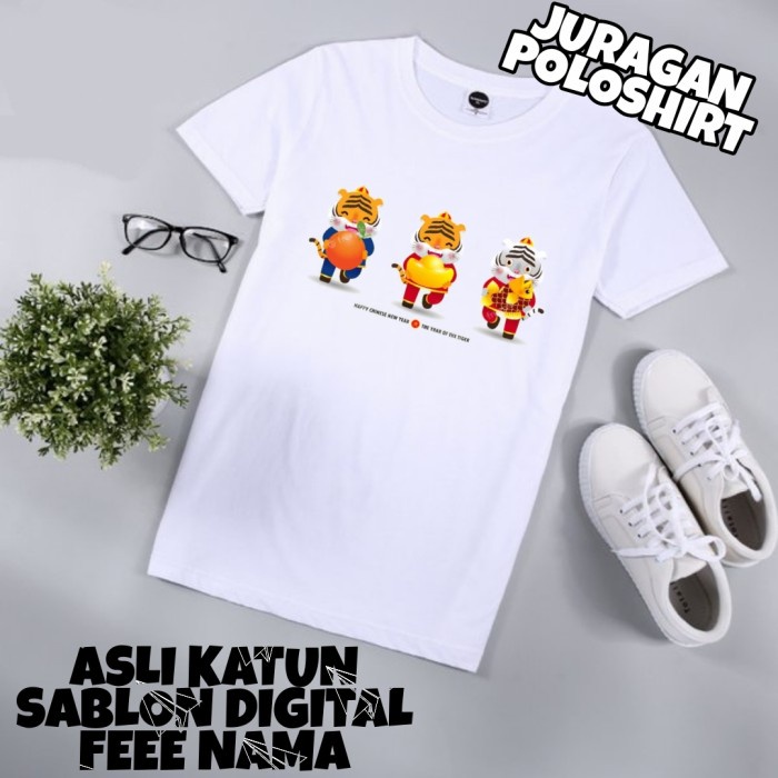 KAOS IMLEK 2022 TIGER-KAOS IMLEK FAMILY-KAOS UNISEX PRIA/WANITA-JRG58 - imlek terbaru 2022