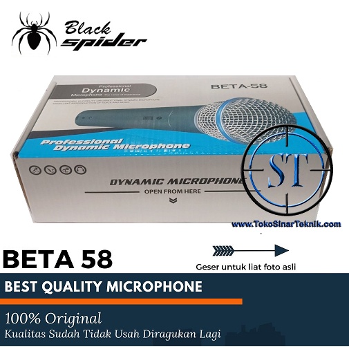 Dynamic Microphone BETA 58 Kabel Mic Profesional Dinamic BETA-58 Vocal Karaoke