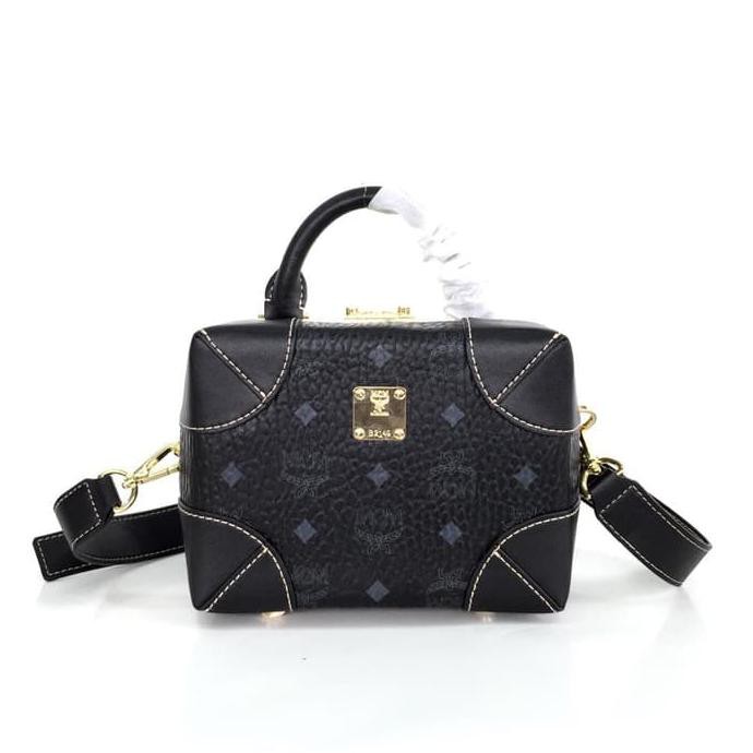 Tas Wanita MCM Berlin Visetos Small Crossbody - Black Tas Ori