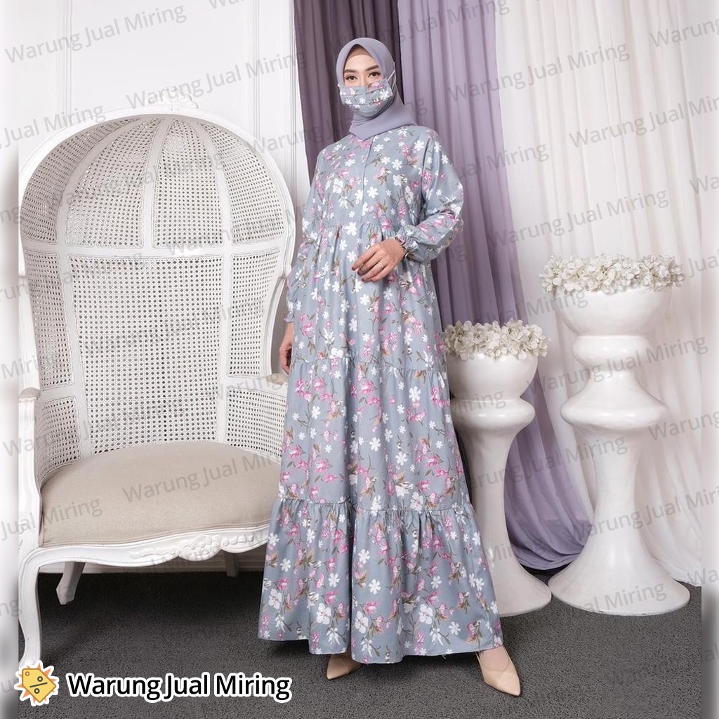 Baju Gamis Motif DEA Wanita Muslim Katun Untuk Busui Muslimah Lebaran Pesta Kembang Bunga Batik Warna Size Jumbo XL XXL Dress Dres Setelan Masker Panjang Dewasa Ibu Remaja Cewek Perempuan Syar'i Syari Premium Terbaru 2023 Kekinian Modern Mewah