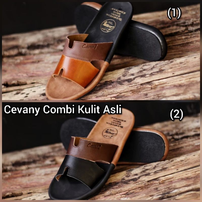 CEVANY COMBI | Sandal Pria Selop Cevany Combi 100% Kulit Asli