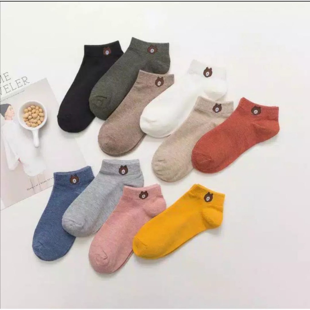 [1KG = 60PCS]  Kaos Kaki Fashion Unisex Wanita Pria Murah Kaus Motif Semata Kaoskaki Ankle Socks Pendek [PM]