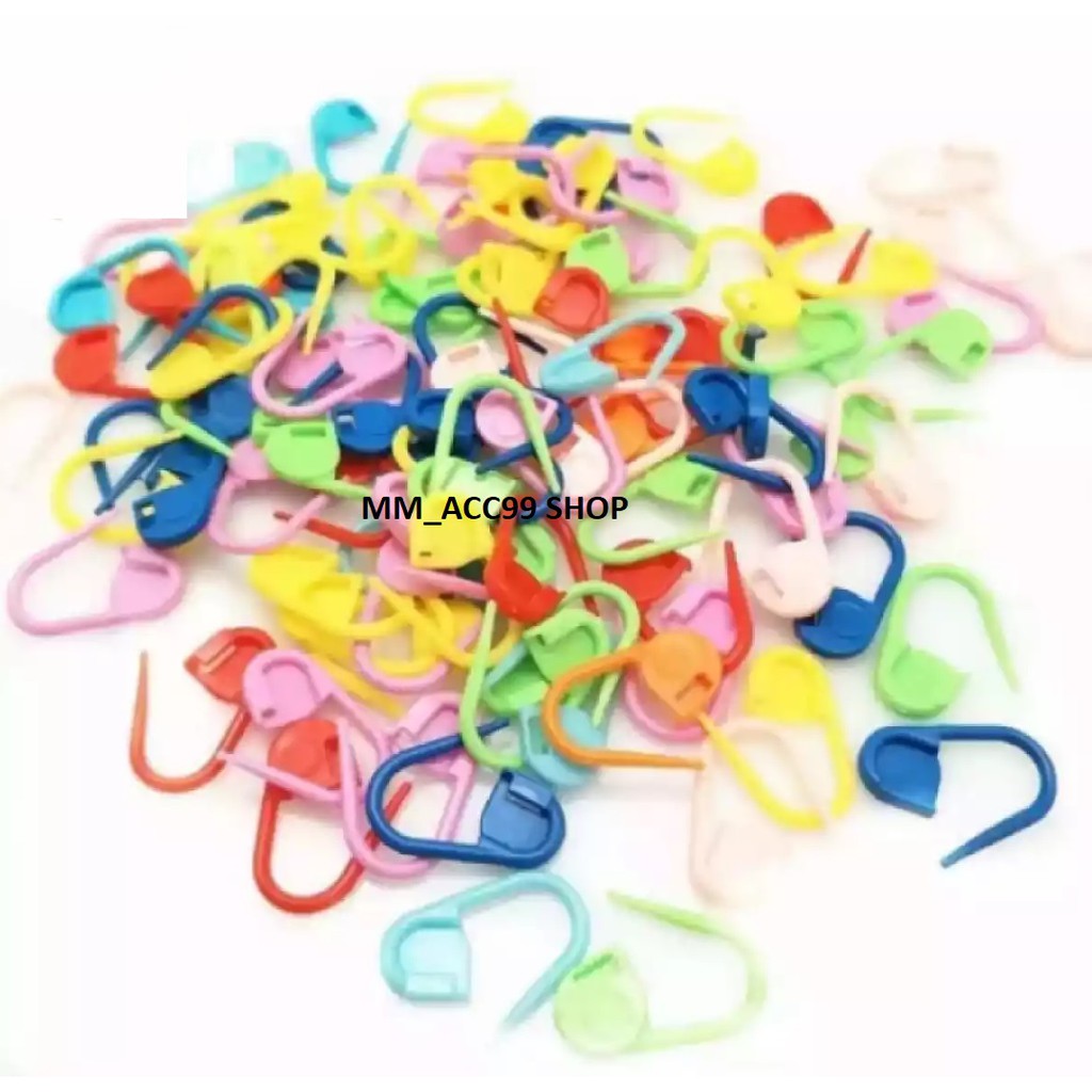 PENITI HIJAB PLASTIK WARNA WARNI RANDOM ISI 100 PCS