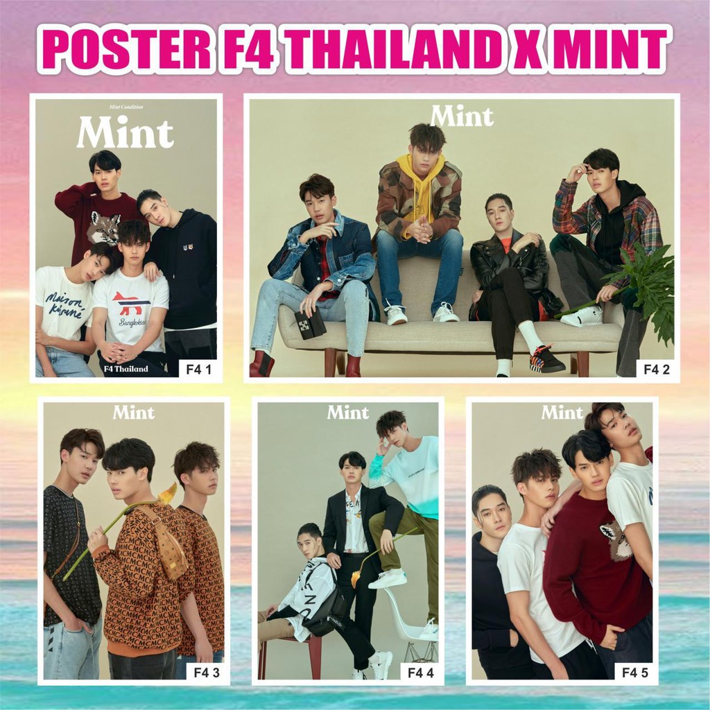 

POSTER F4 THAILAND X MINT BRIGHT VACHIRAWIT WIN METAWIN NANI HIRUNKIT DEW JIRAWAT