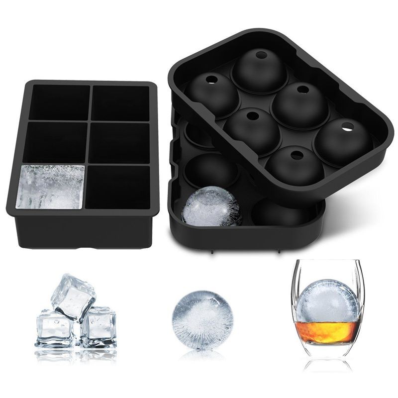 7 Grids Ice Ball Mold BPA Free Silicone DIY Food Freezer Storage Tray with Lid