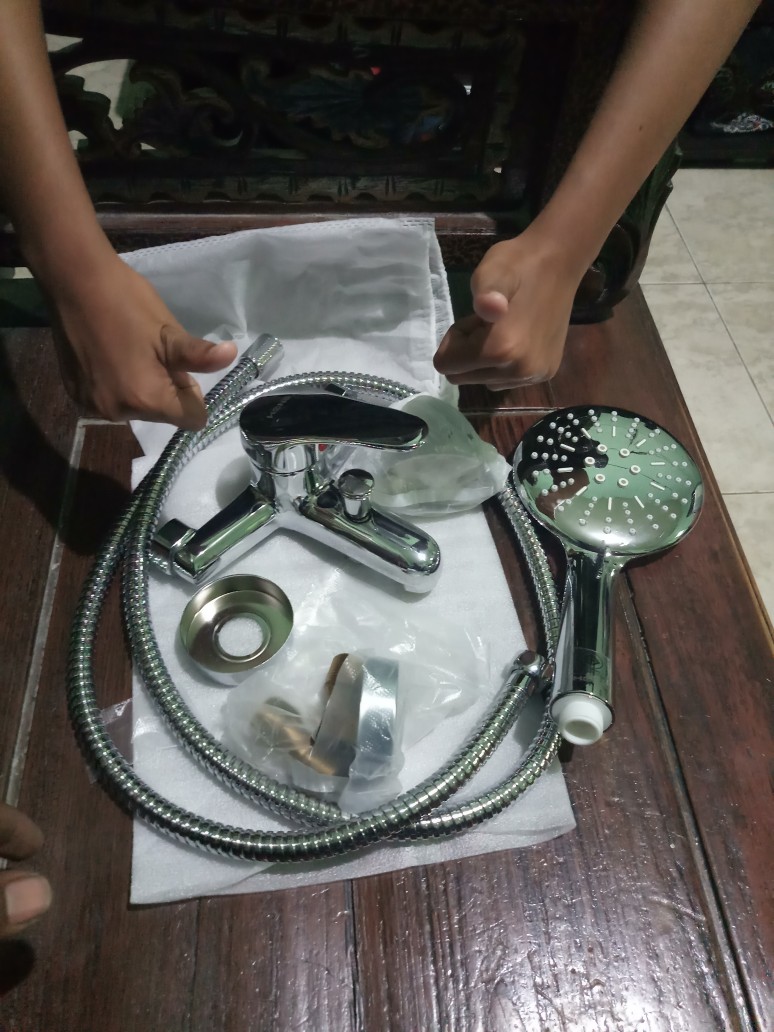 Set Komplit Kran Bathub Panas Dingin Tinggal Pasang